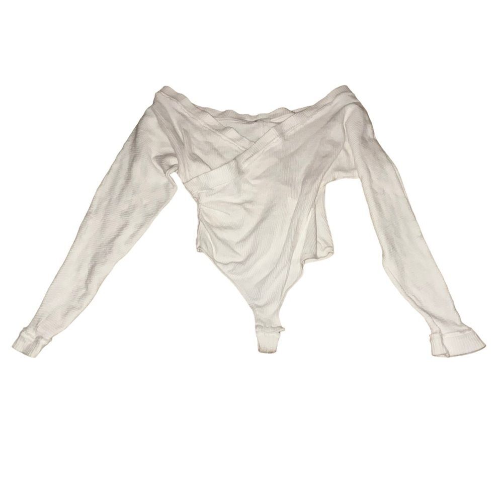Intimately Free People Cream Long Sleeve Waffle Knit Bodysuit